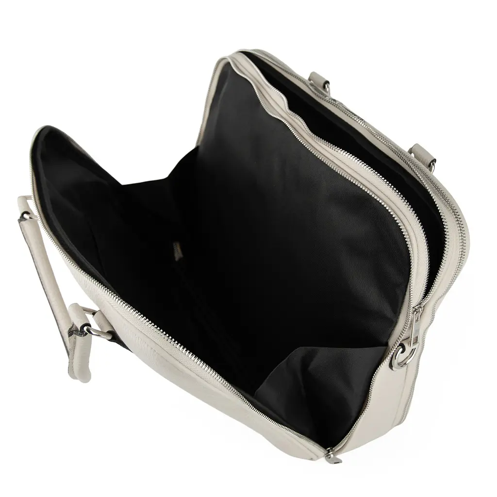 Шкіряна жіноча сумка для ноутбука Virginia Conti 03889 бежева - фото 5