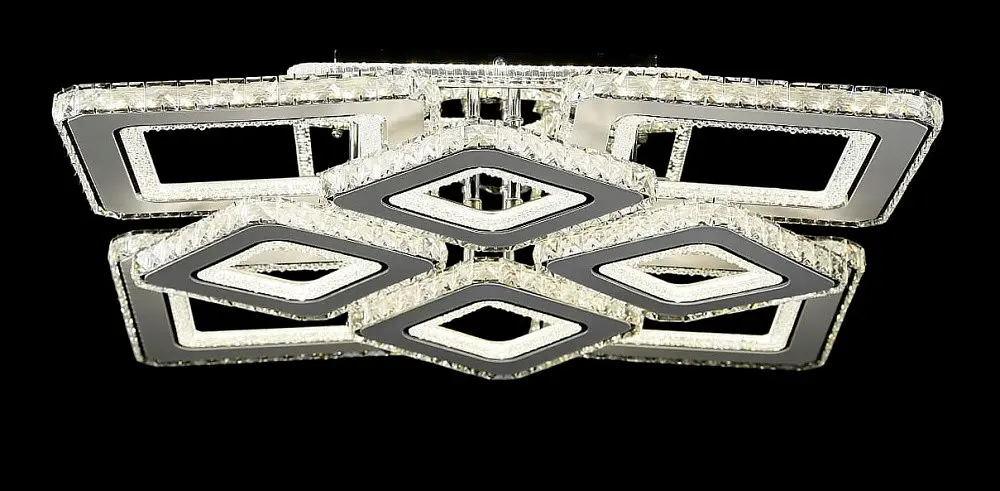 Велика кришталева LED люстра Splendid Ray Lk2370/4+4 LED WT до 40 м2, хром,576W з пультом і димером - фото 5