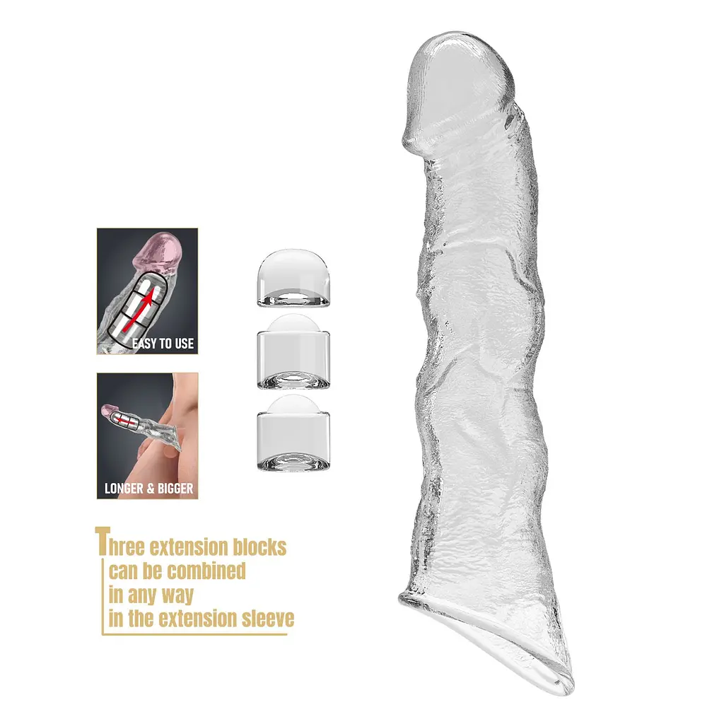 Подовжуюча насадка на член Pretty Love Extension Penis Sleeve, +7.5 см - фото 2