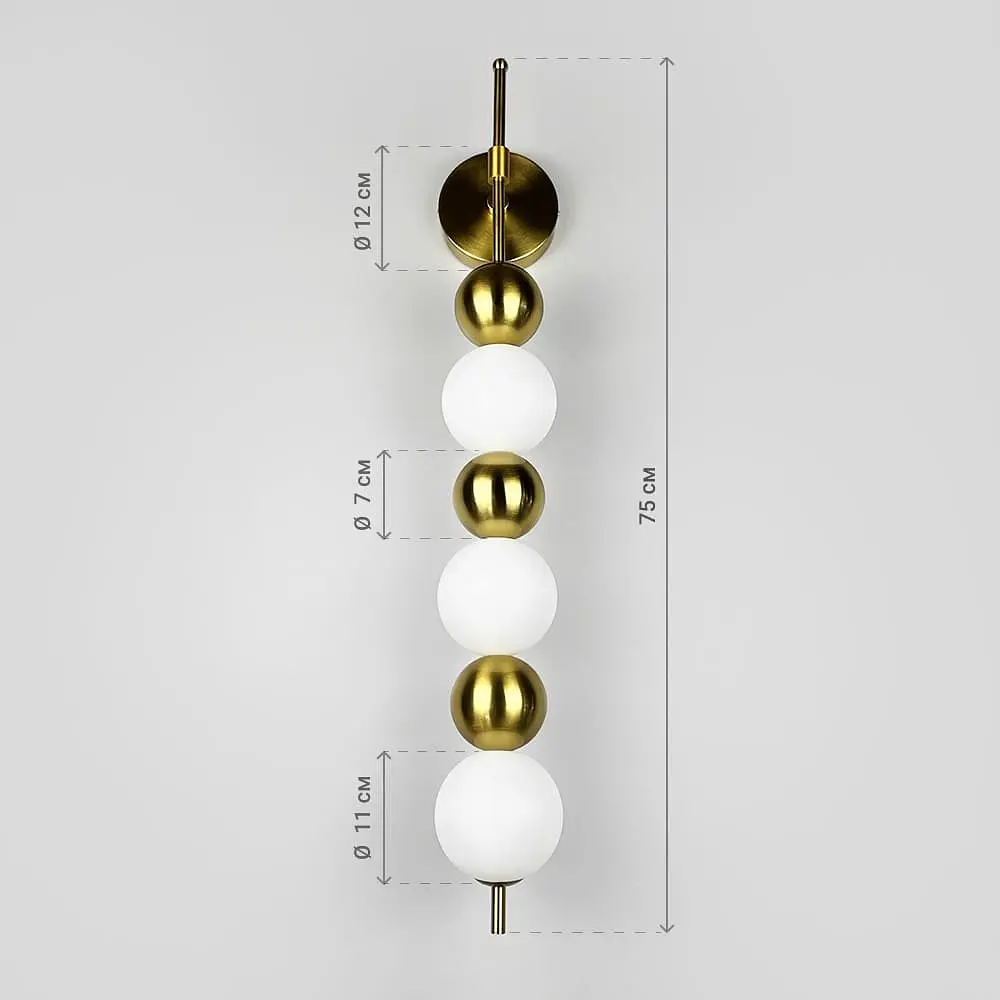 Стильне світлодіодне бра у латунному корпусі 75х12 см Line F Арт. WNO22/3 AB - фото 3