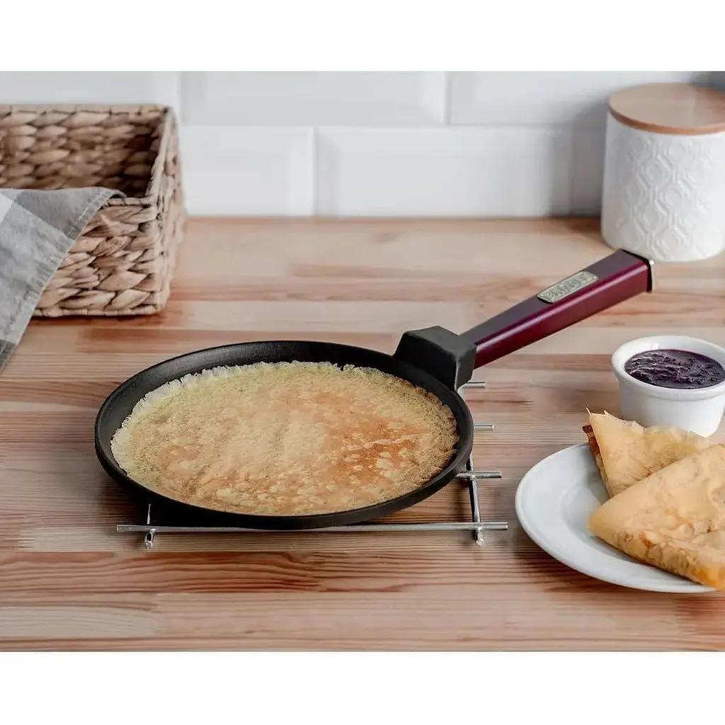 Млинниця Brizoll Optima-Bordo чавунна з ручкою 22х1.5 см (O2215-P2) - фото 2