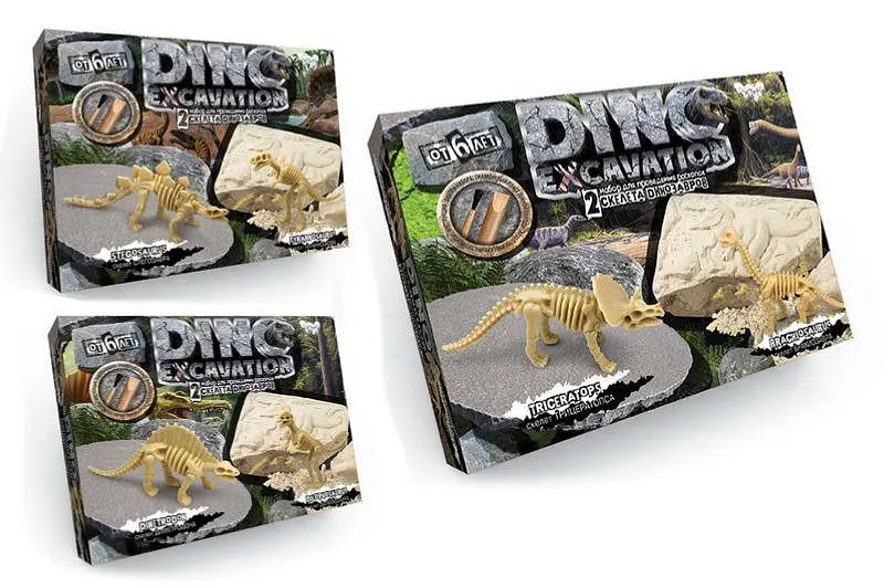 Набір для розкопок DEX-01-04, 05, 06 "DINO EXCAVATION" динозаври DANKO