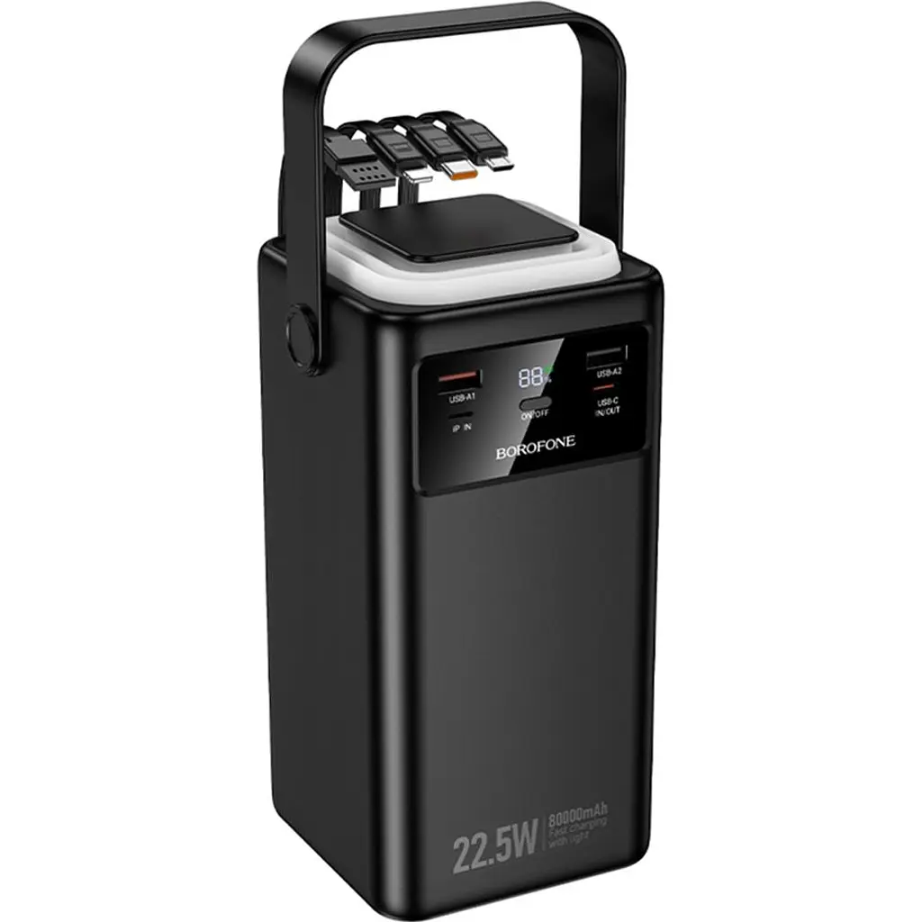 Зовнішній акумулятор Borofone BJ65B High 80000mAh 22.5W Black [163282] - фото 4