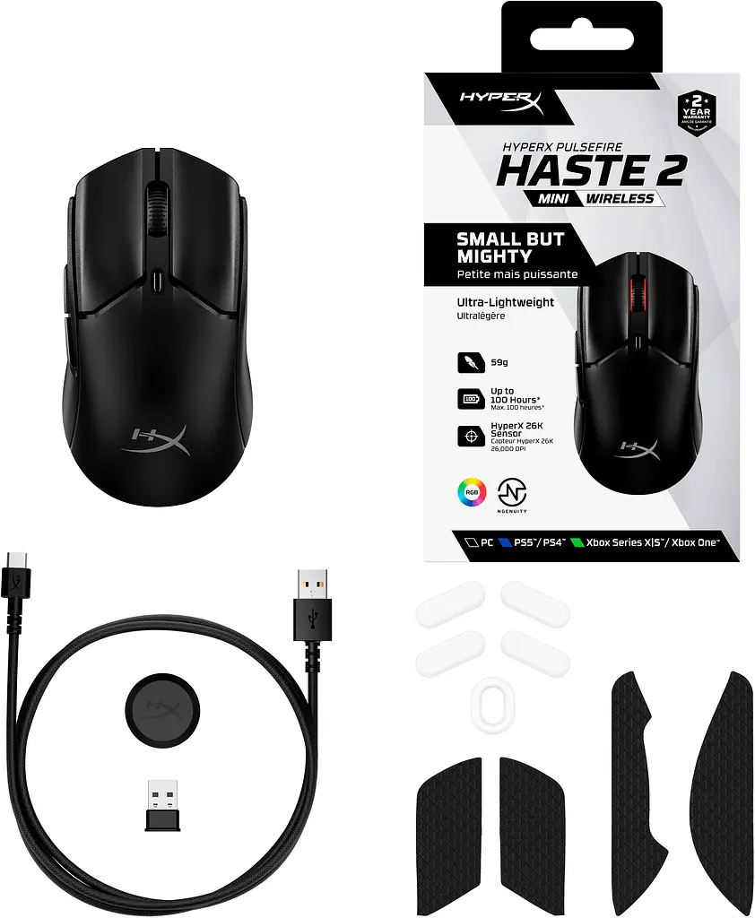 Комп'ютерна миша HyperX Pulsefire Haste 2 mini RGB USB-A/WL/BT чорний teh0014113 - фото 9