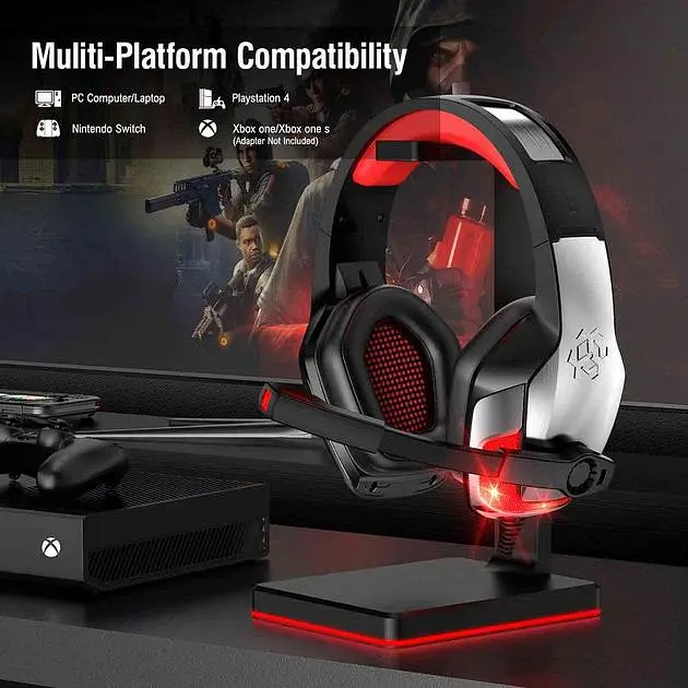 Дротова ігрова гарнітура Hunterspider Gaming with LED V4, USB, 3.5mm, 2.2m, silver - фото 11