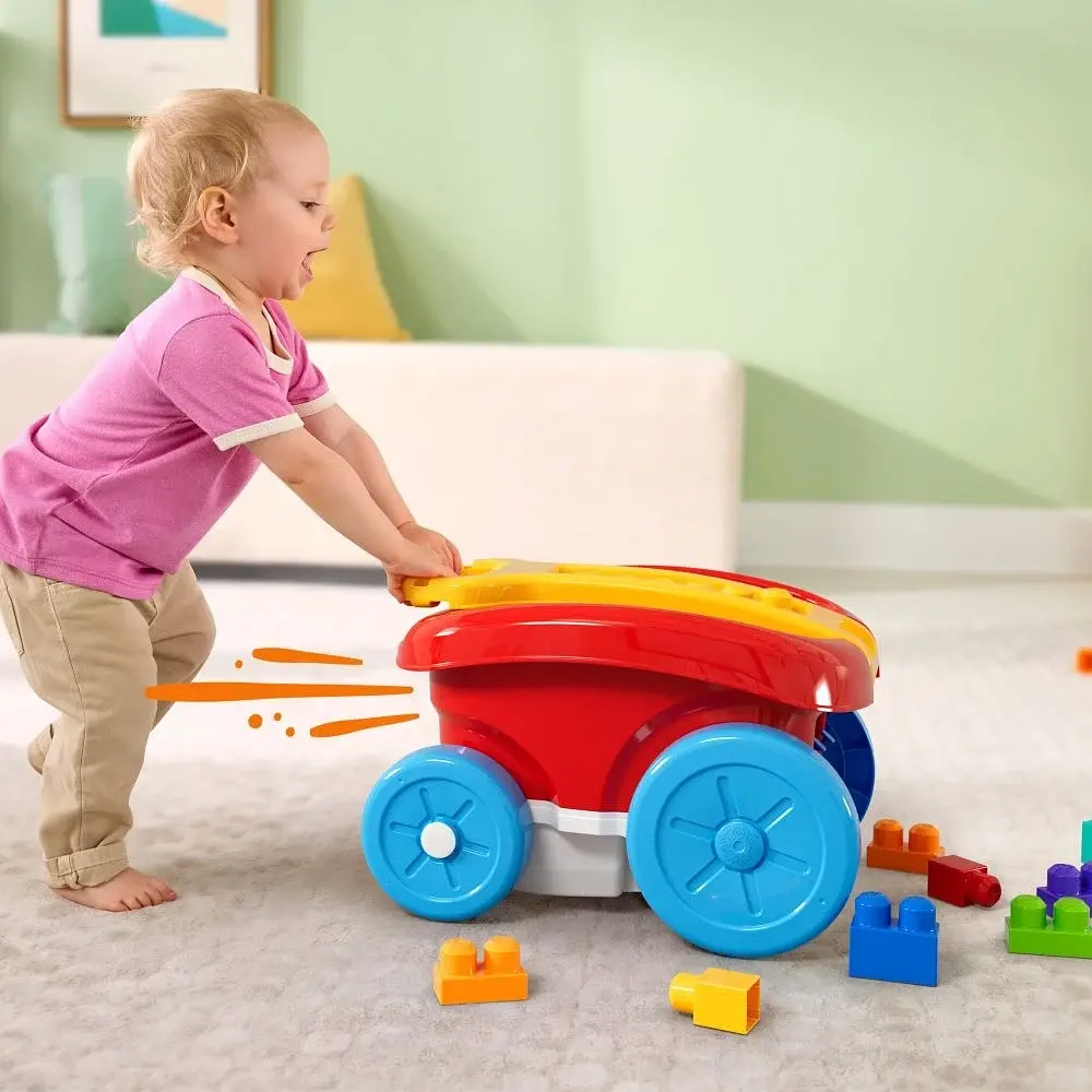 Ігровий візок Mega Bloks Mattel Block Scooping Wagon JFR30 для складання кубиків, 20 деталей, машинка каталка від 1 року червоний (SKU-201) - фото 4