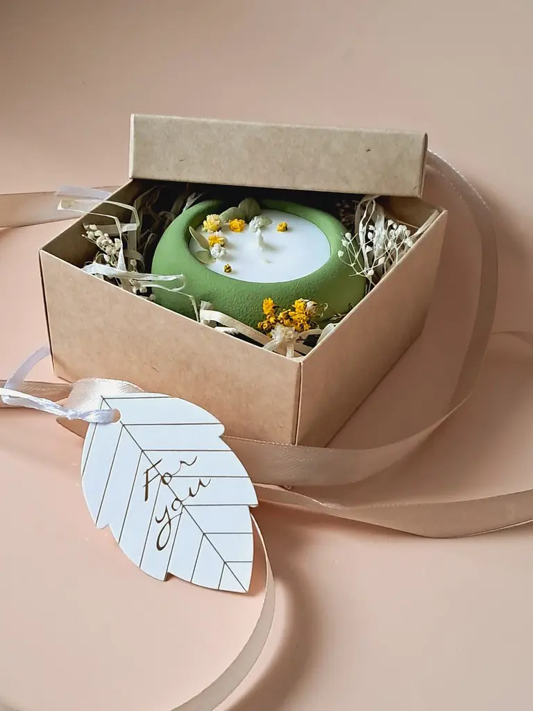 Еко свічка Svich Shop Оливковий горщик у подарунковій коробці - фото 2