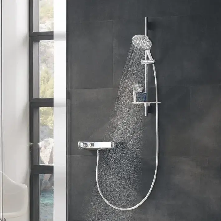 Душевый гарнитур Grohe Rainshower Smartactive 150 с полочкой 3 режима струи 30412 - фото 9