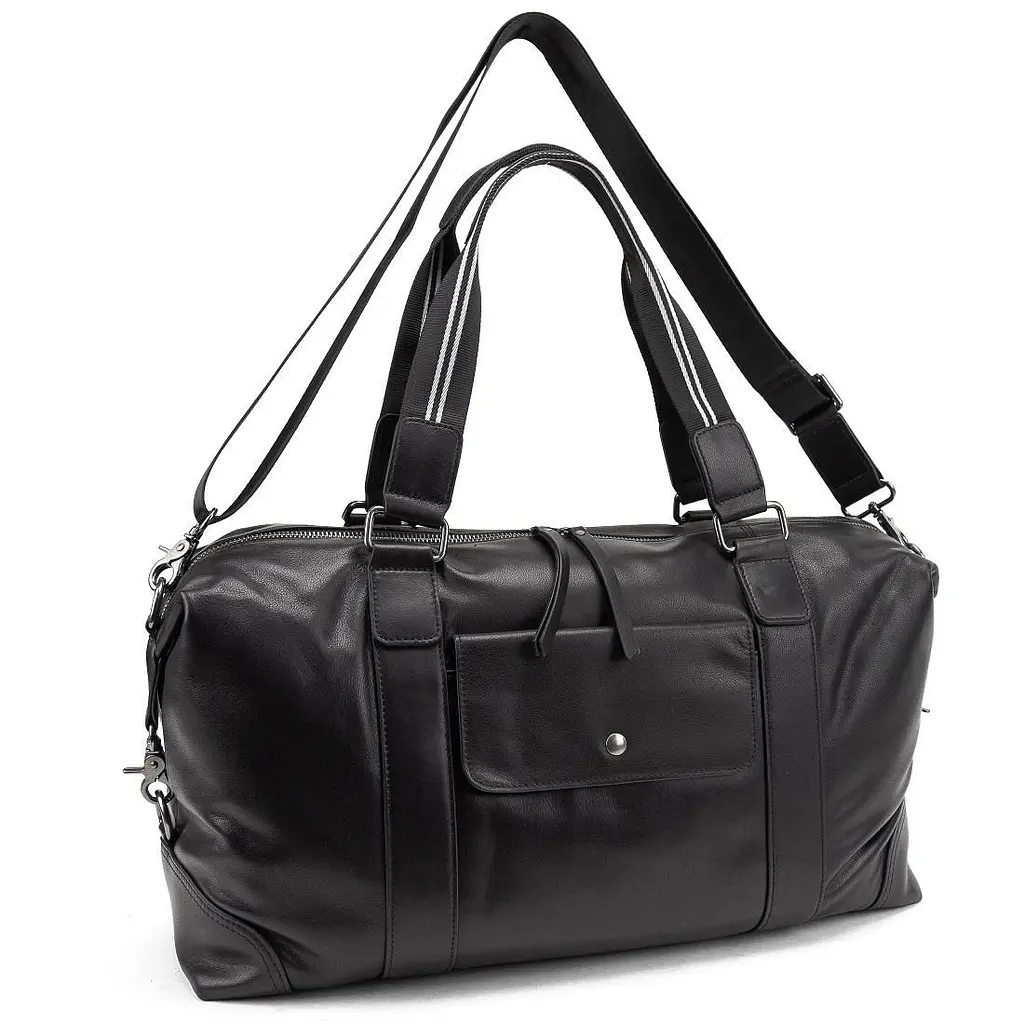 Дорожня шкіряна сумка TIDING BAG A25F-5218A чорна - фото 3