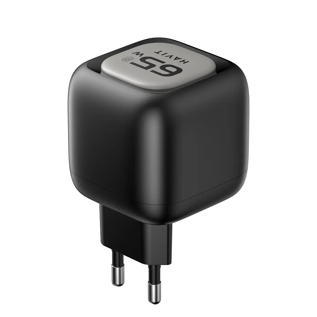 Зарядний пристрій Havit UC253 GaN 65W USB-A+USB-C + кабель USB-C (HV-UC253-BK) - фото 3