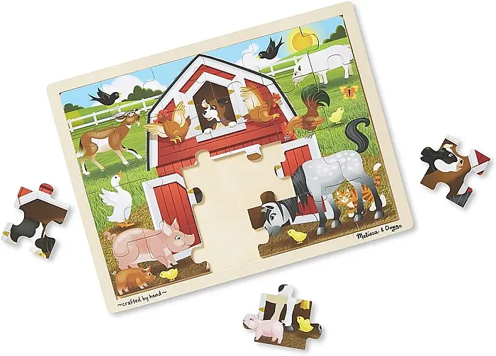 Деревянный пазл в рамке Melissa&Doug Ферма, 24 элемента (MD19061) - фото 3