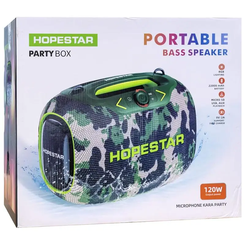 Bluetooth колонка Hopestar PartyBox 120W Army - фото 6