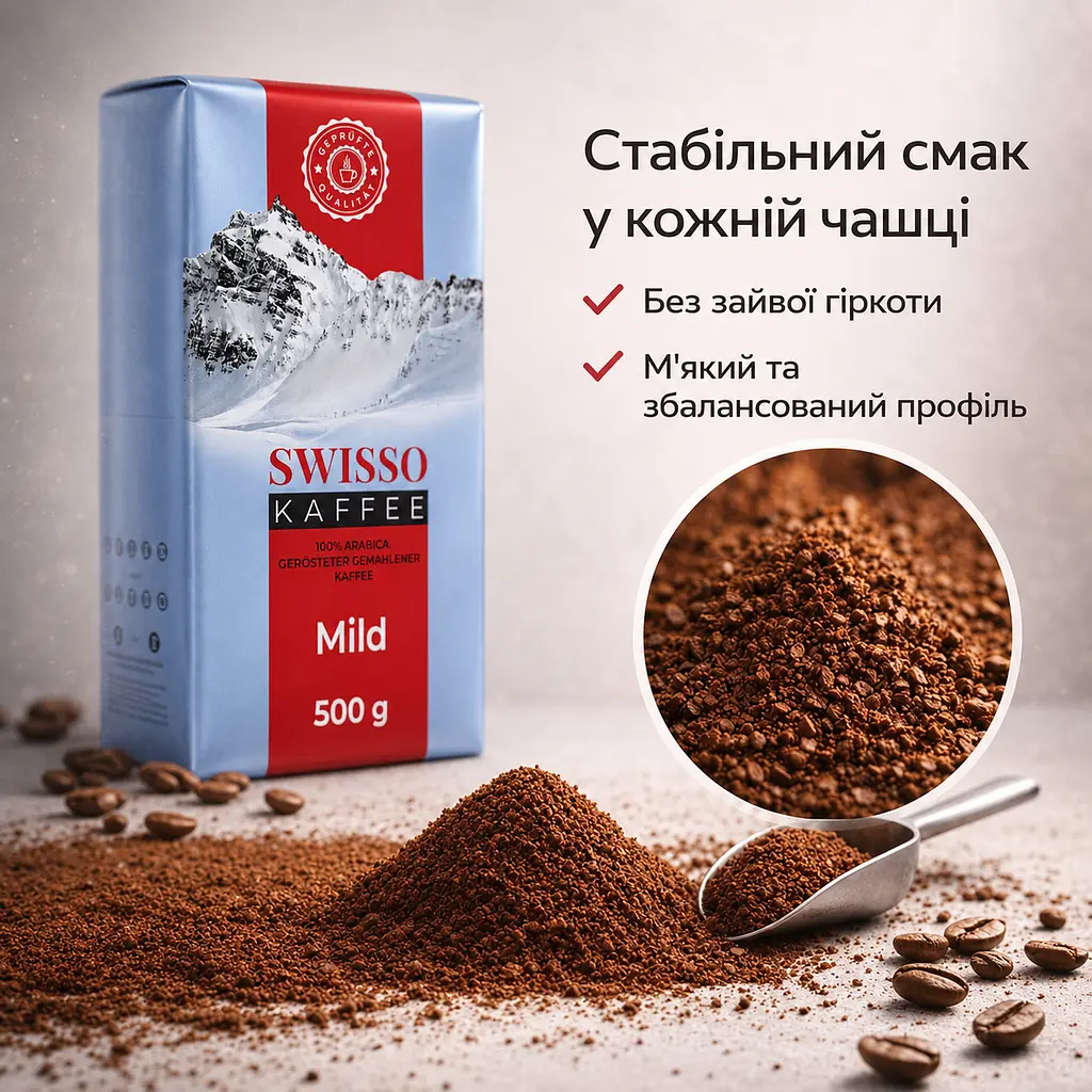 Кава мелена Swisso Kaffee Mild 100% Арабіка 500 г натуральна середнього обсмаження - фото 5