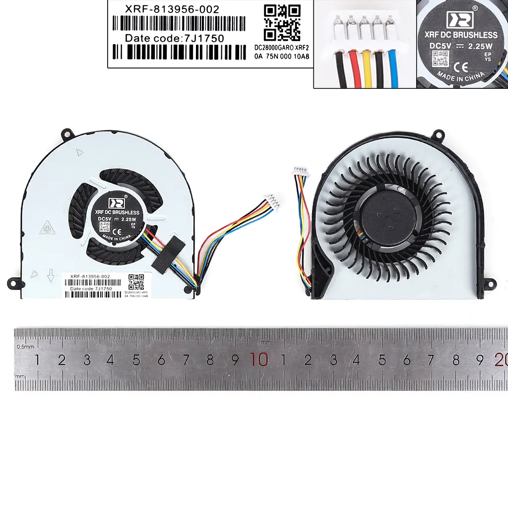 Вентилятор для Lenovo ThinkPad E550 E550c E555 E560 E565, (5pin, EG50050S1-C560-S9A, BAZA0707R5H-Y003, BSB0705HC-A05, Аналог) - фото 3