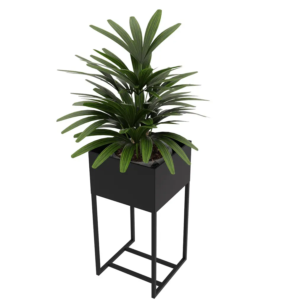 Вазон-кашпо для квітів Nice & Cozy Stand 40x40x80 см на підставці чорний