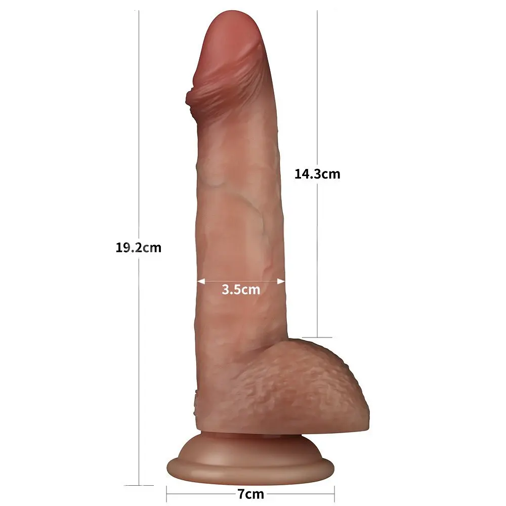 Фалоімітатор - Sliding Skin Pro Dual Layer Silicone Dong 7.5'' - фото 2