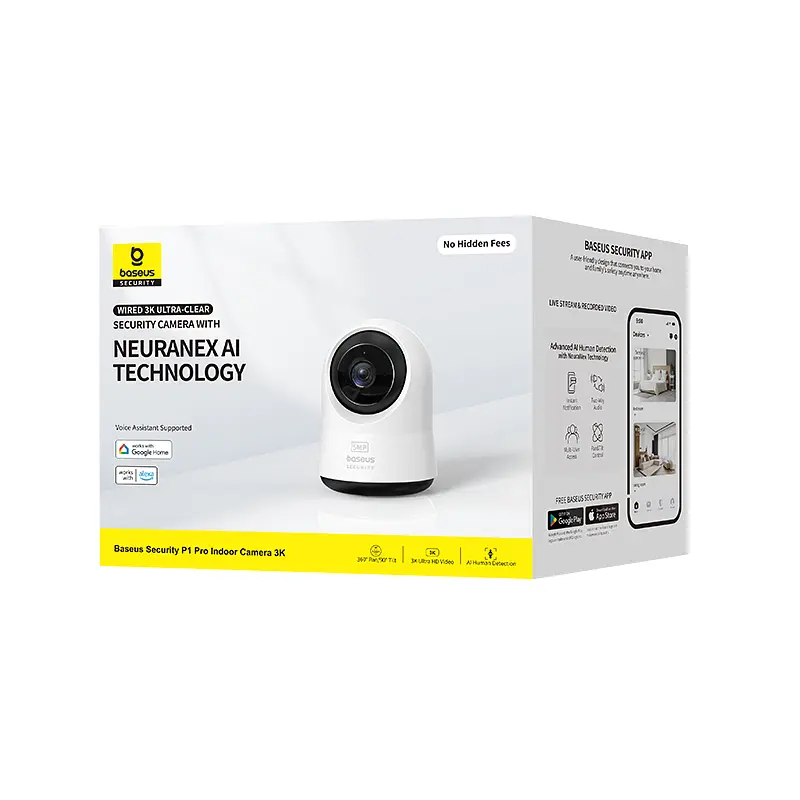 IP-камера відеоспостереження Baseus Security P1 Pro Indoor Camera 3K біла (Adapter Not Included) (S0TV022130) - фото 2