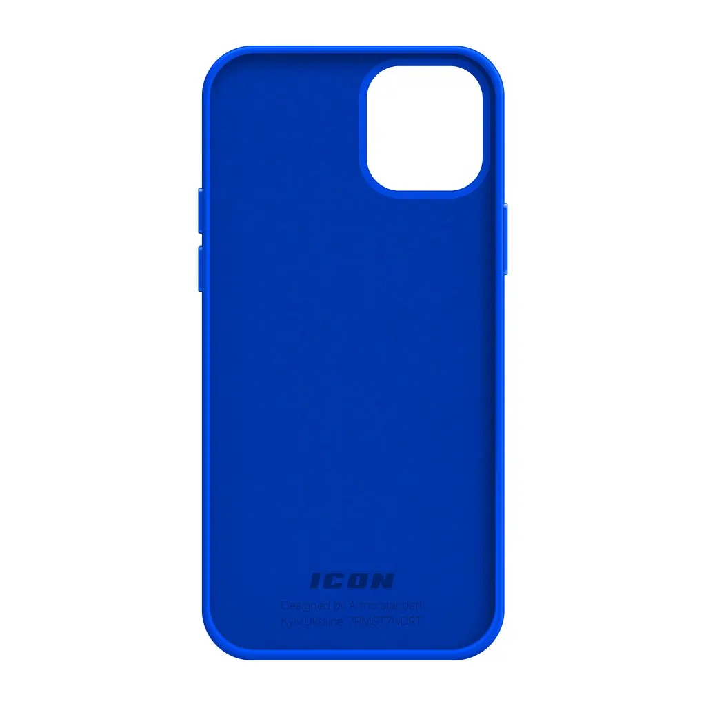 Силиконовый чехол для Apple iPhone 12 Pro/12, ICON2 Case, синий, противоударный, панель, защита всего корпуса, матовая поверхность Soft Touch, выступает над дисплеем, совместим с защитными стеклами и пленками, с микрофиброй, ArmorStandart (ARM61411) - фото 2