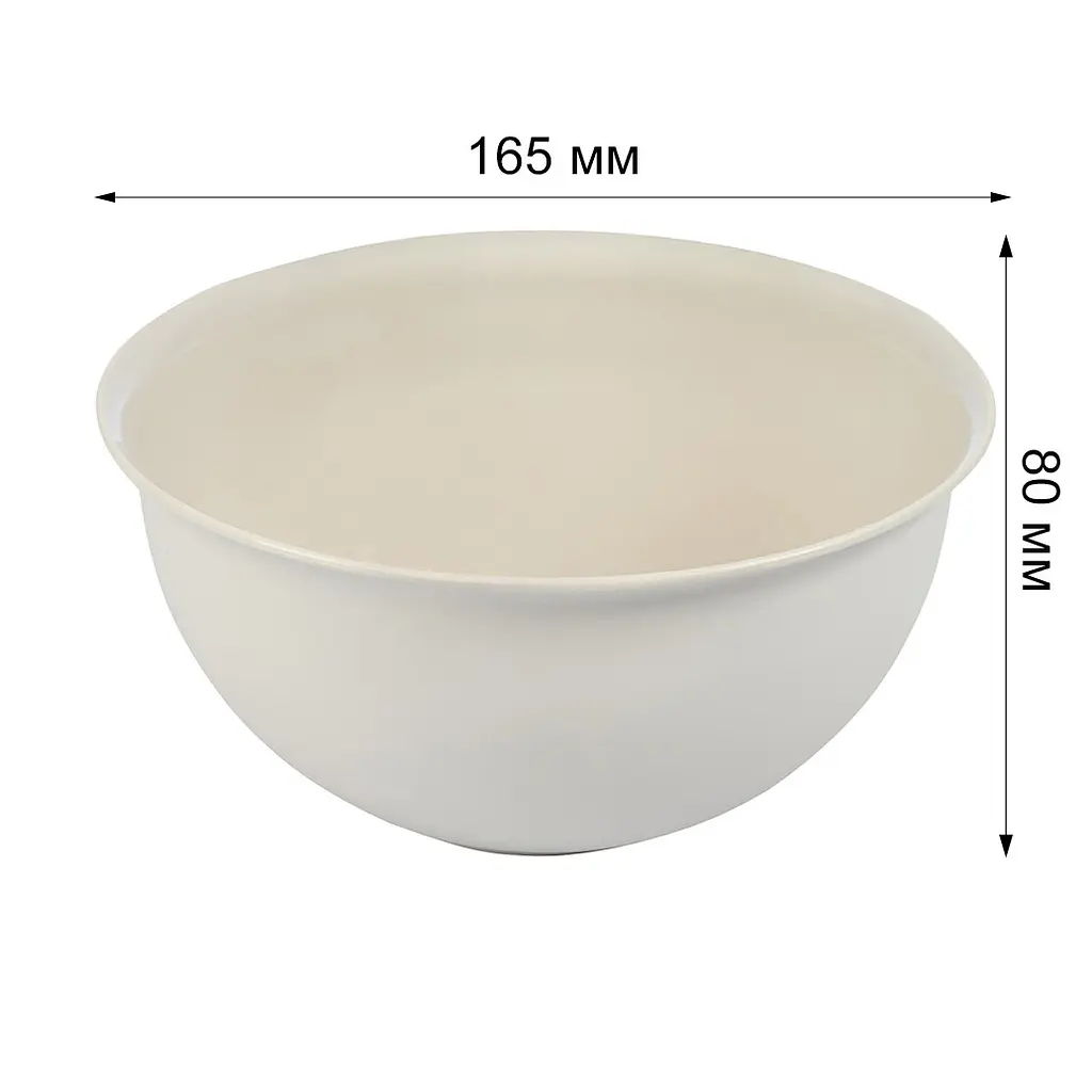 Миска Stars Plast круглая матовая бежевая 1 л (94207/беж) - фото 2