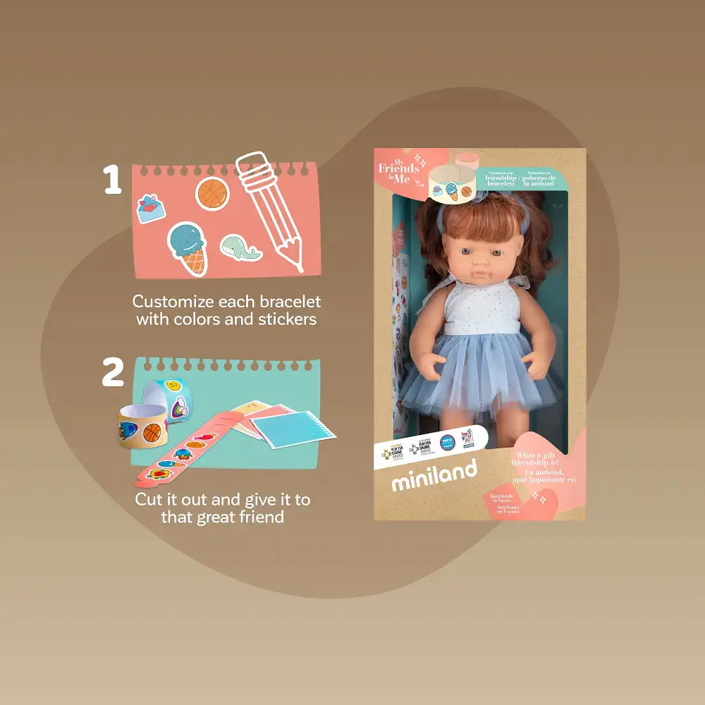 Лялька Miniland руда дівчинка з веснянками в одязі 38 см подарункова коробка (33203) - фото 6