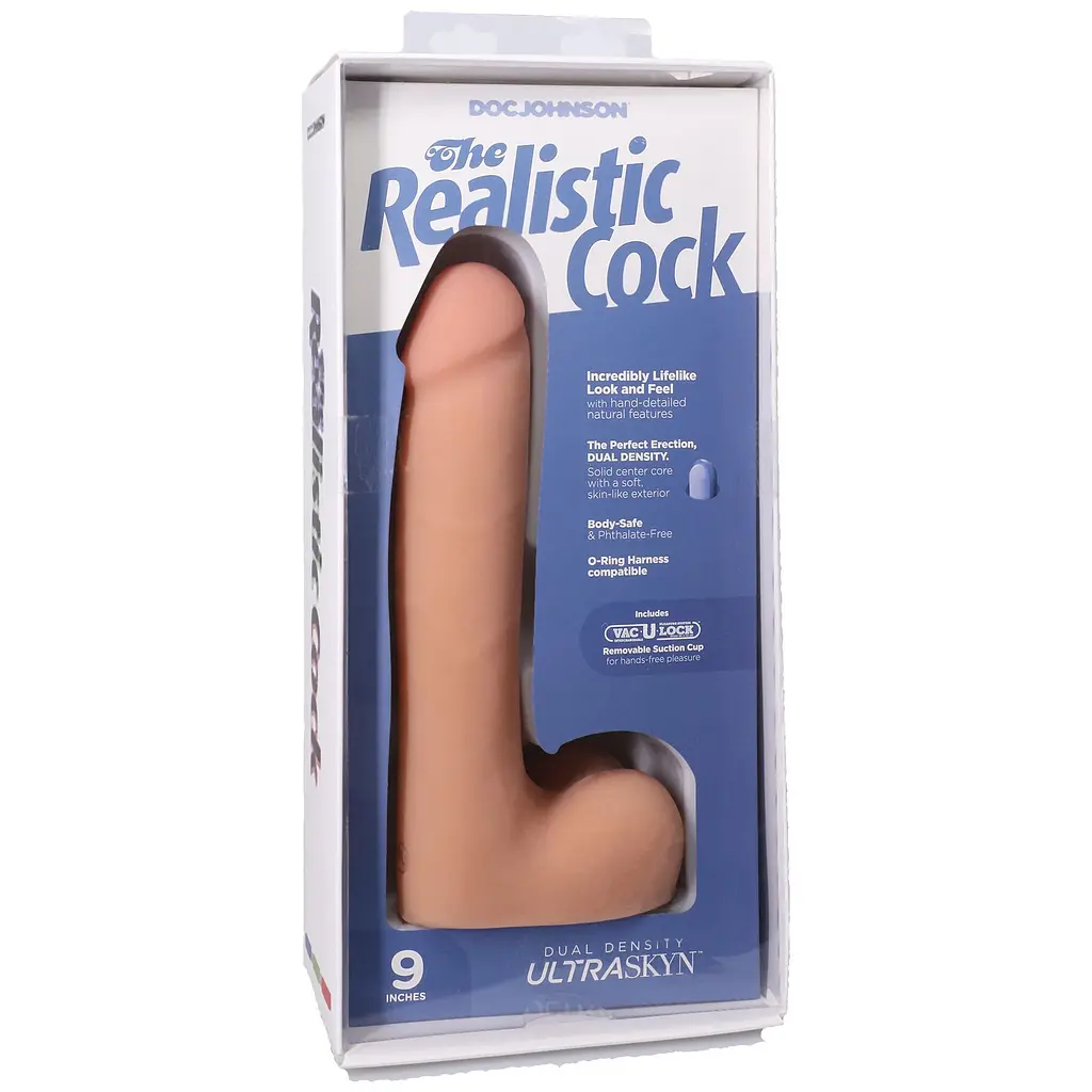 Фалоімітатор Doc Johnson The Realistic Cock ULTRASKYN 9 Inch with Balls, 22.9 см - фото 8