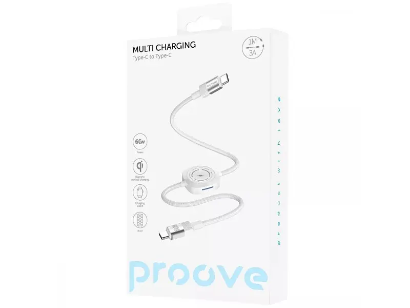 Кабель USB Type-C Proove Multi Charging USB Type-C to USB Type-C 60W White (CCMT27002101) - фото 2