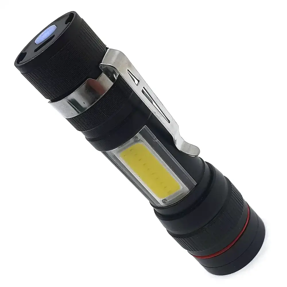 Ручний LED ліхтар COP Micro USB 2 в 1 кишеньковий XPE+COB 6991 - фото 2