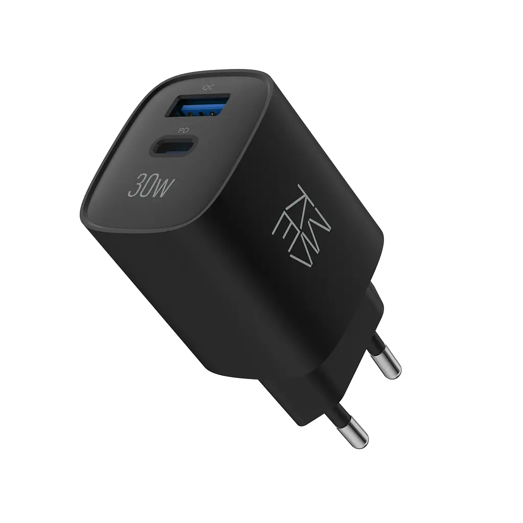 Зарядний пристрій мережевий MAKE 30W GaN3 Type-C PD3.0 + USB QC3.0 Black - фото 2