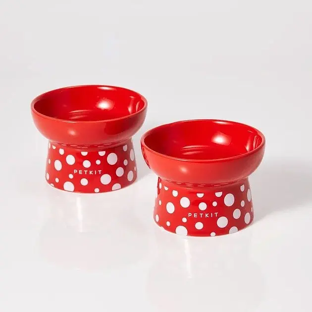 Керамическая миска Petkit Polka Dot Bowl Red - фото 2