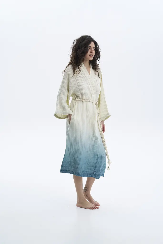 Халат Lotus Home - Nitra muslin blue S/M - фото 3