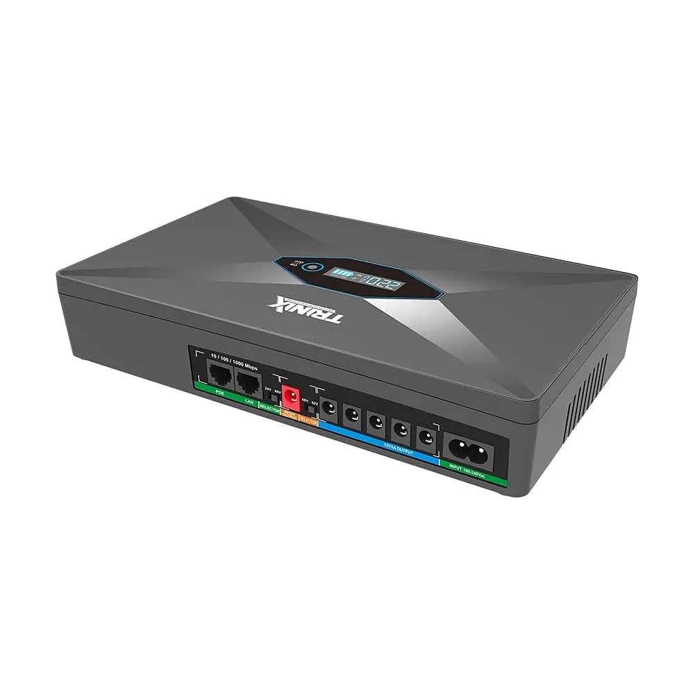 Джерело безперебійного живлення DC UPS Trinix TRX-MUPS-48100 Type-C (4*6000mAh LiFePo4) 5V/12V/24V/48V/52V/PoE, LiFePO4 4*6Ah, для роутера і медіаконвертера (42-00172) - фото 2