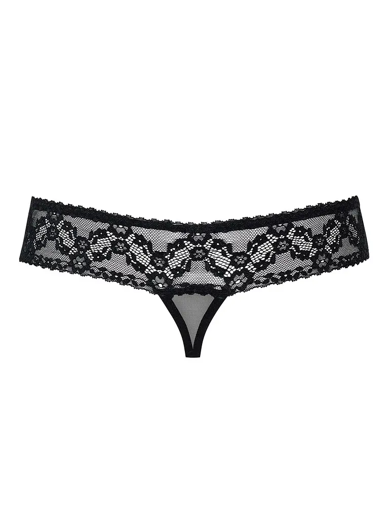 Стринги с открытой промежностью Obsessive 837 L/XL черный - фото 4