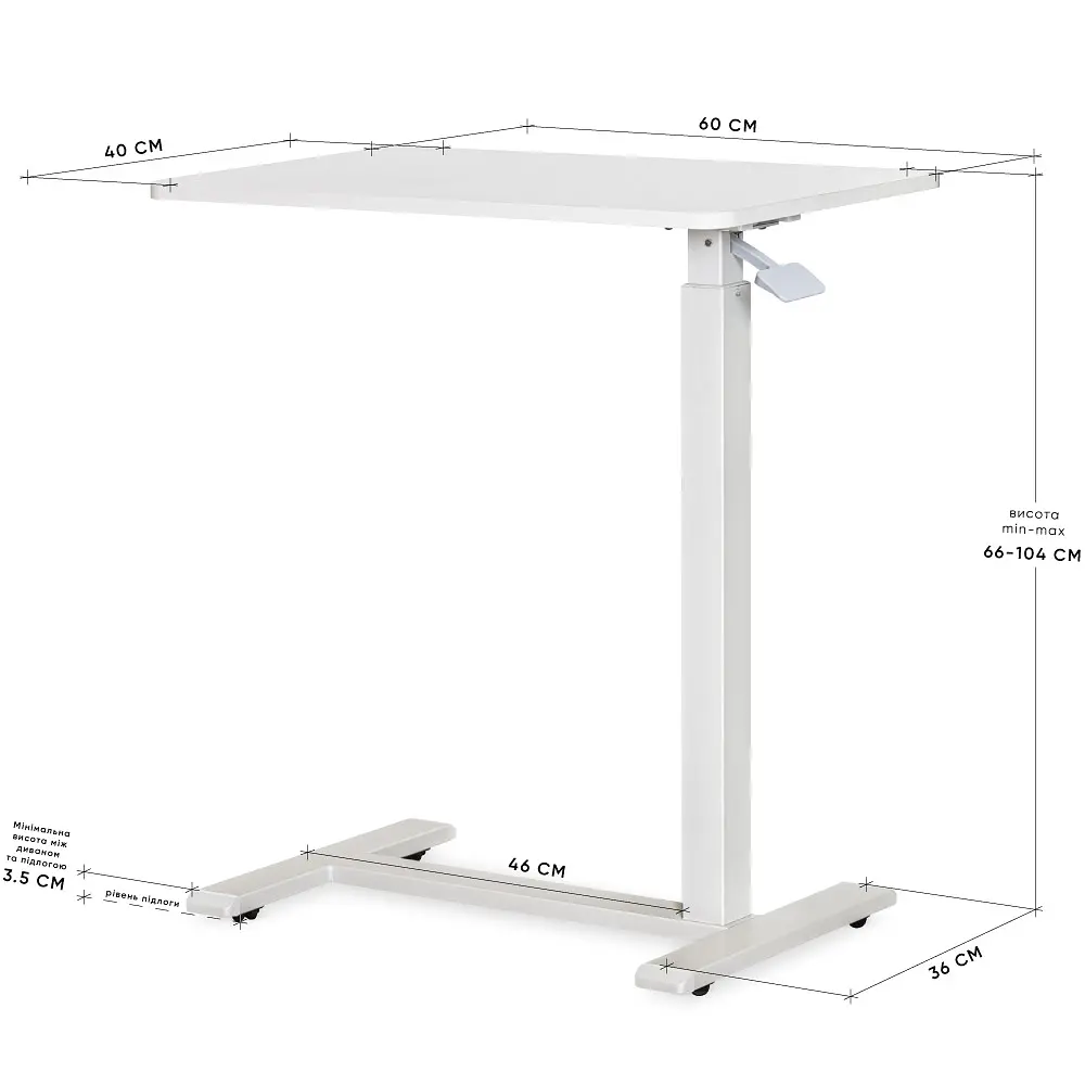Стол Hommex Mobidesk Lite White (арт. TH-010 Lite White) - фото 3