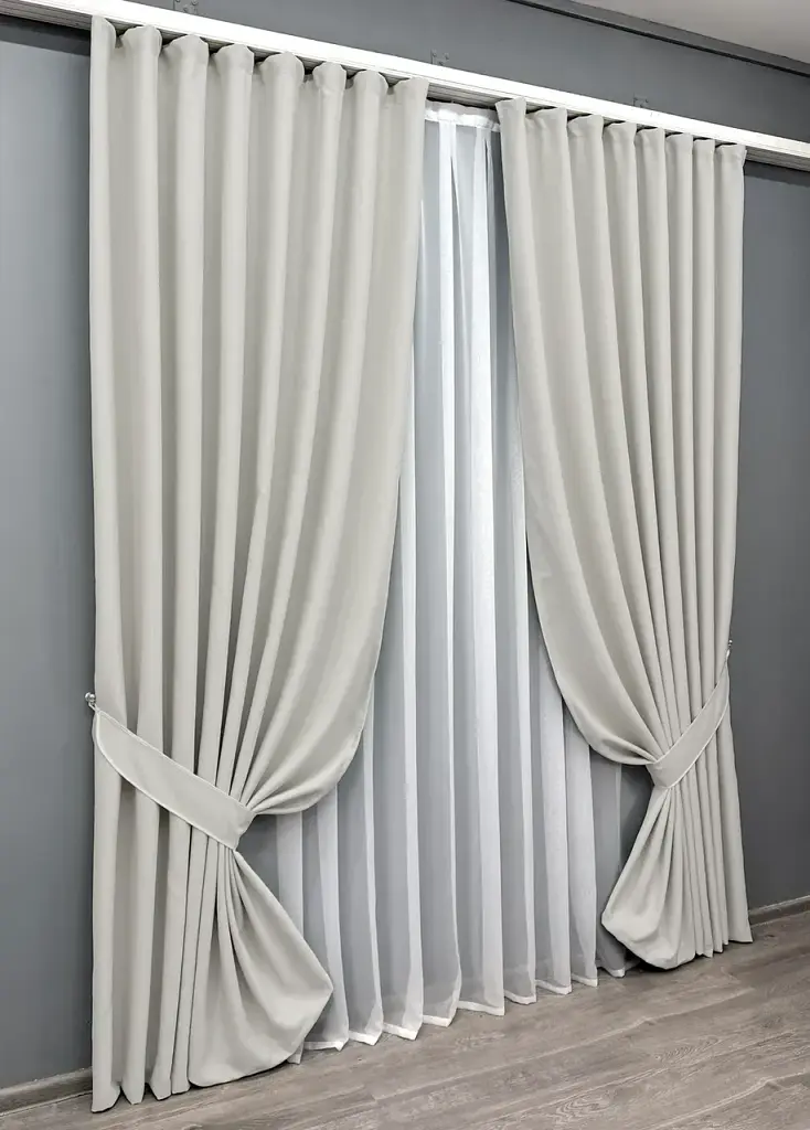 Комплект штор VR-Textil Scandi блэкаут 2 шт 150x270 см дымчато-белый (1903ш) - фото 3