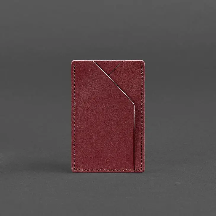 Женский кожаный кард-кейс 8.0 бордовый. - фото 7