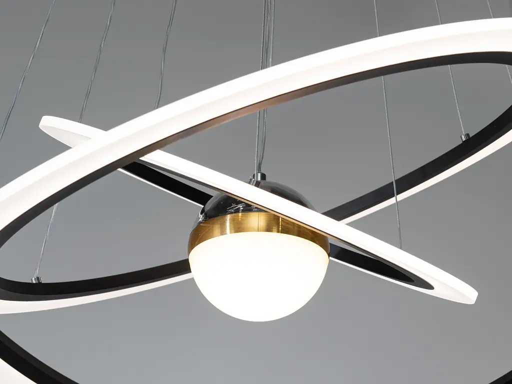 Люстра стельова LED Diasha 2328-800+600+400BK 140W, чорний, сучасний стиль для вітальні, спальні - фото 5