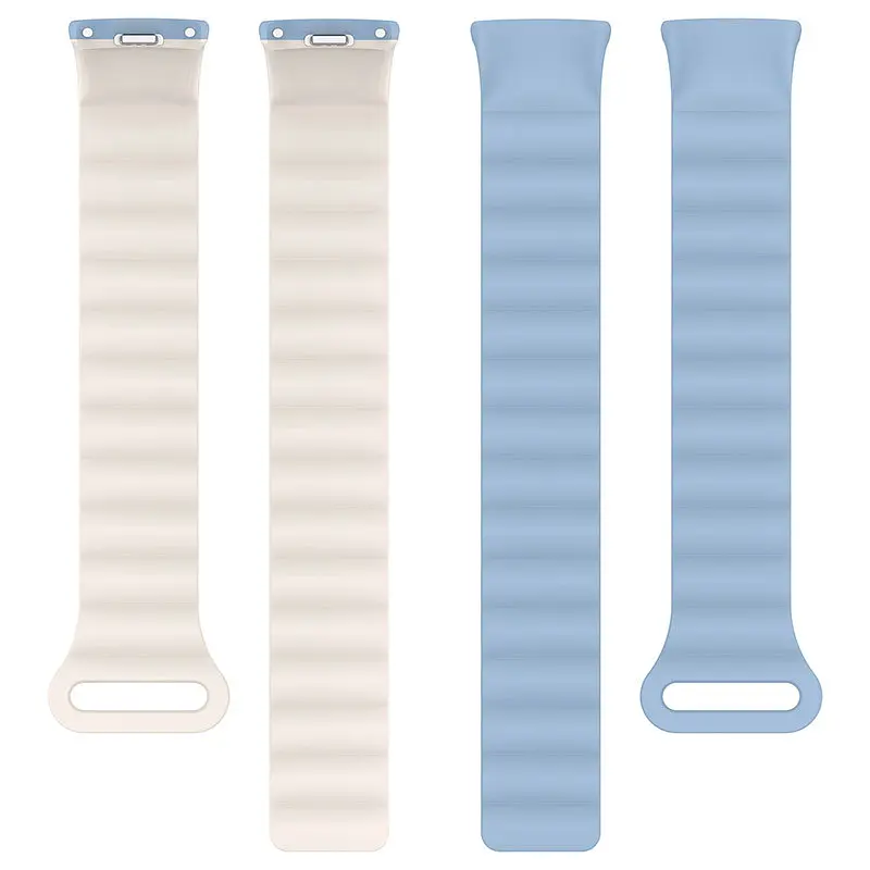 Ремінець Dual-color Magnetic для Xiaomi Mi Band 9/8/10 Lilac Blue / White - фото 4