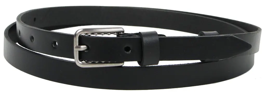 Вузький жіночий шкіряний ремінь Skipper 1484-15 Чорний - фото 3