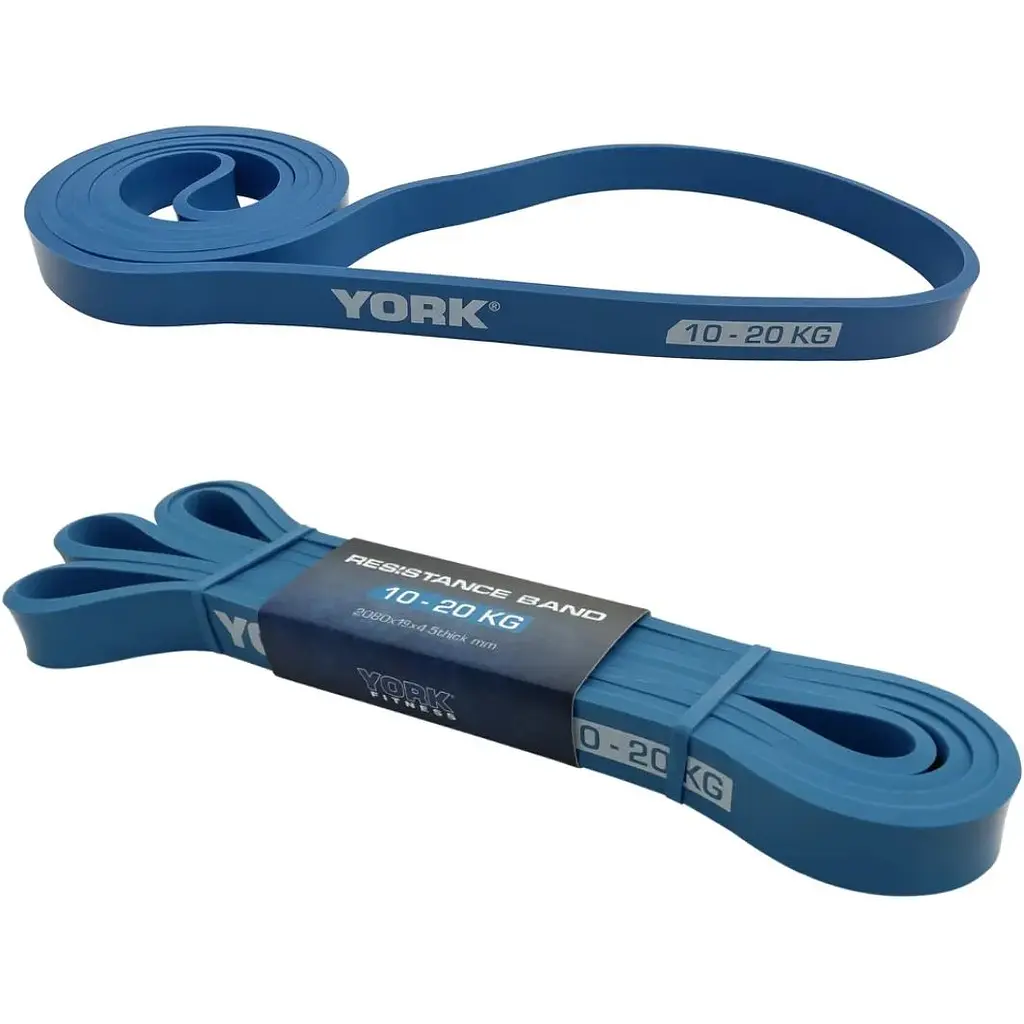 Резинка для фітнесу York Fitness 10-20кг - 2080x19x4,5 мм, блакитний - фото 5