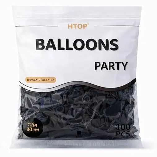 Воздушные надувные шарики HTOP Balloons Party 12 дюймов 100 шт яркие товары аксесуары для празника Черный - фото 2