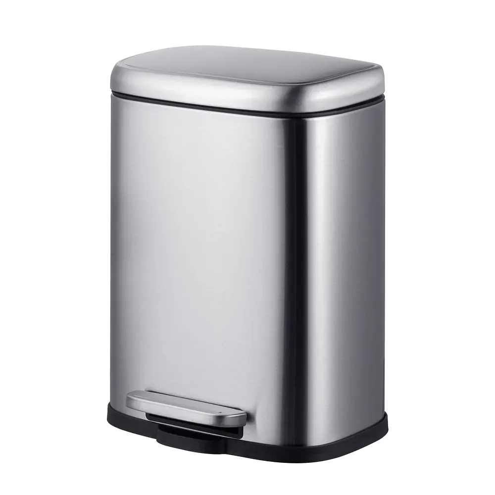 Відро для сміття з плавним закриттям прямокутне Mixxus Premium Style-TC0305 SS Color 5л нержавіюча сталь MI7060, Нержавіюча сталь - фото 6