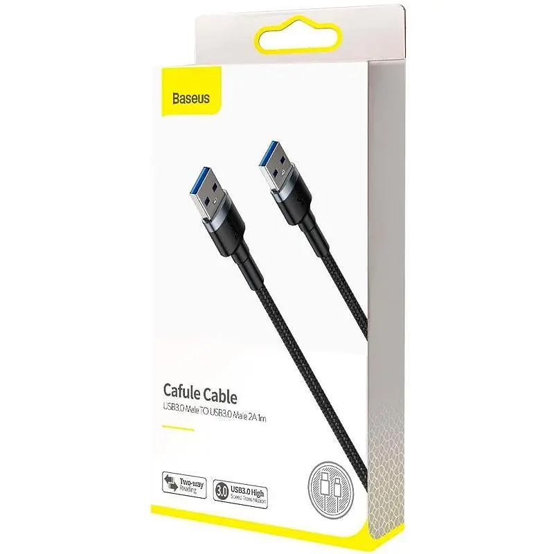 Кабель Baseus Cafule USB3.0 Male to USB 3.0 Male 1m CADKLF-C0G Dark Grey - фото 3