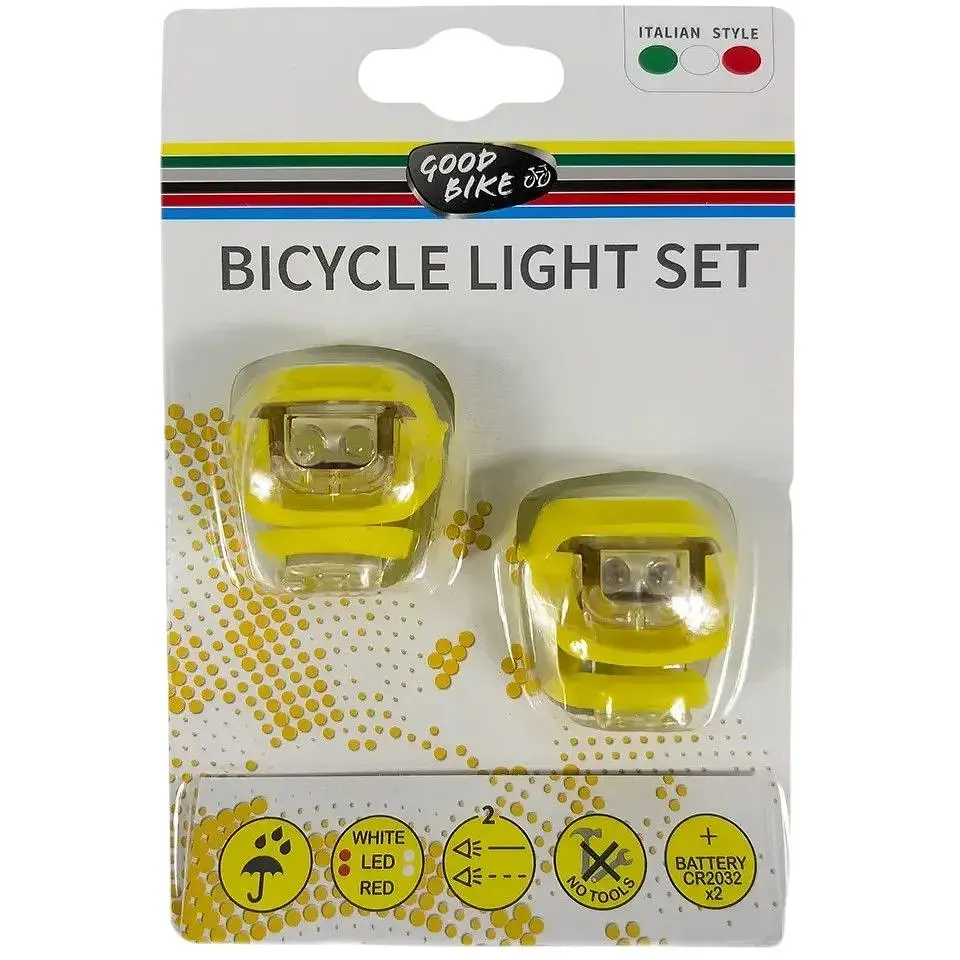 Ліхтар блимавка комплект Good Bike Silicon LED в силіконовому корпусі 2 шт. жовті (92325Yellow-IS) - фото 4