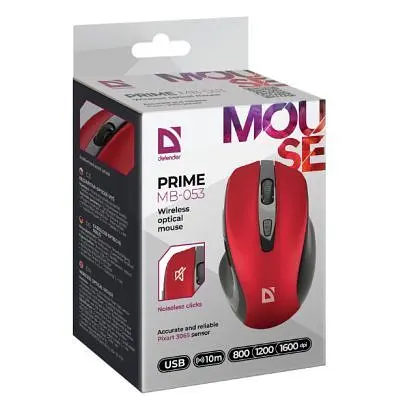 Компьютерная мышка Defender Prime MB-053 Silent Wireless Red (52052) - фото 4