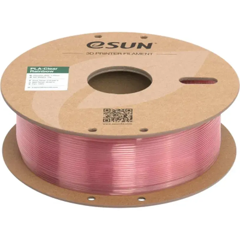 Пластик для 3D-принтера eSUN PLA Clear Rainbow 1,75mm 1kg PINK-Crystal (PLA-CLRB175O-CP1P1) - фото 3