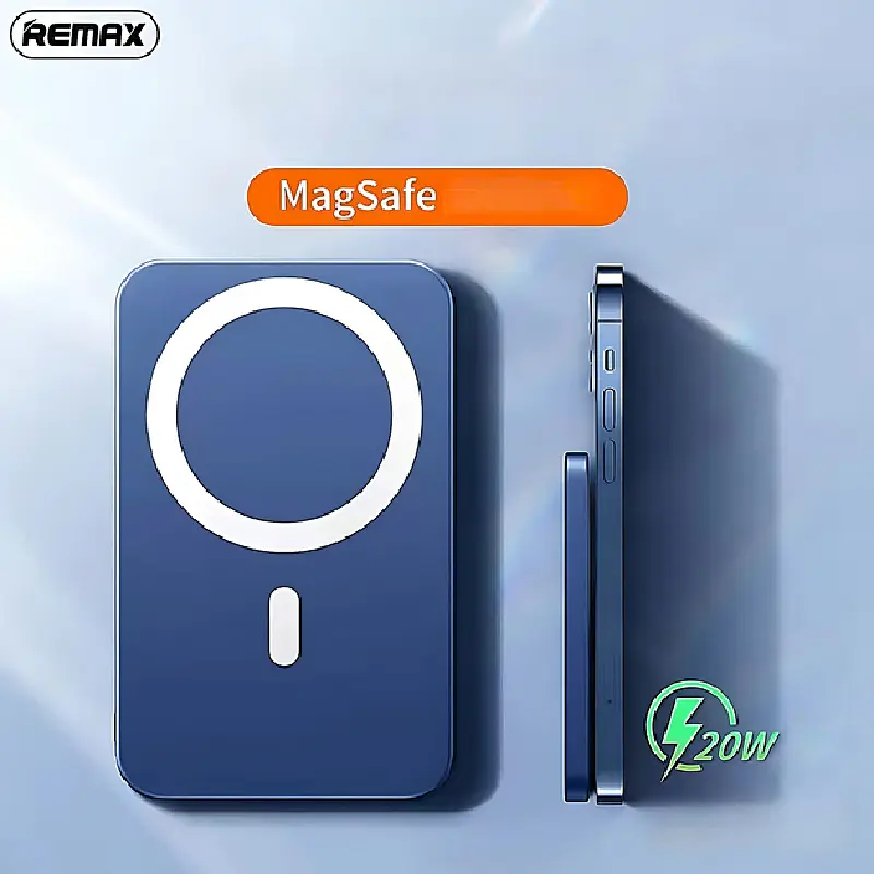Павербанк Remax RPP-65 / 10000 мАг / до 20 Вт / USB-C + MagSafe / PD+QC / Синій - фото 5