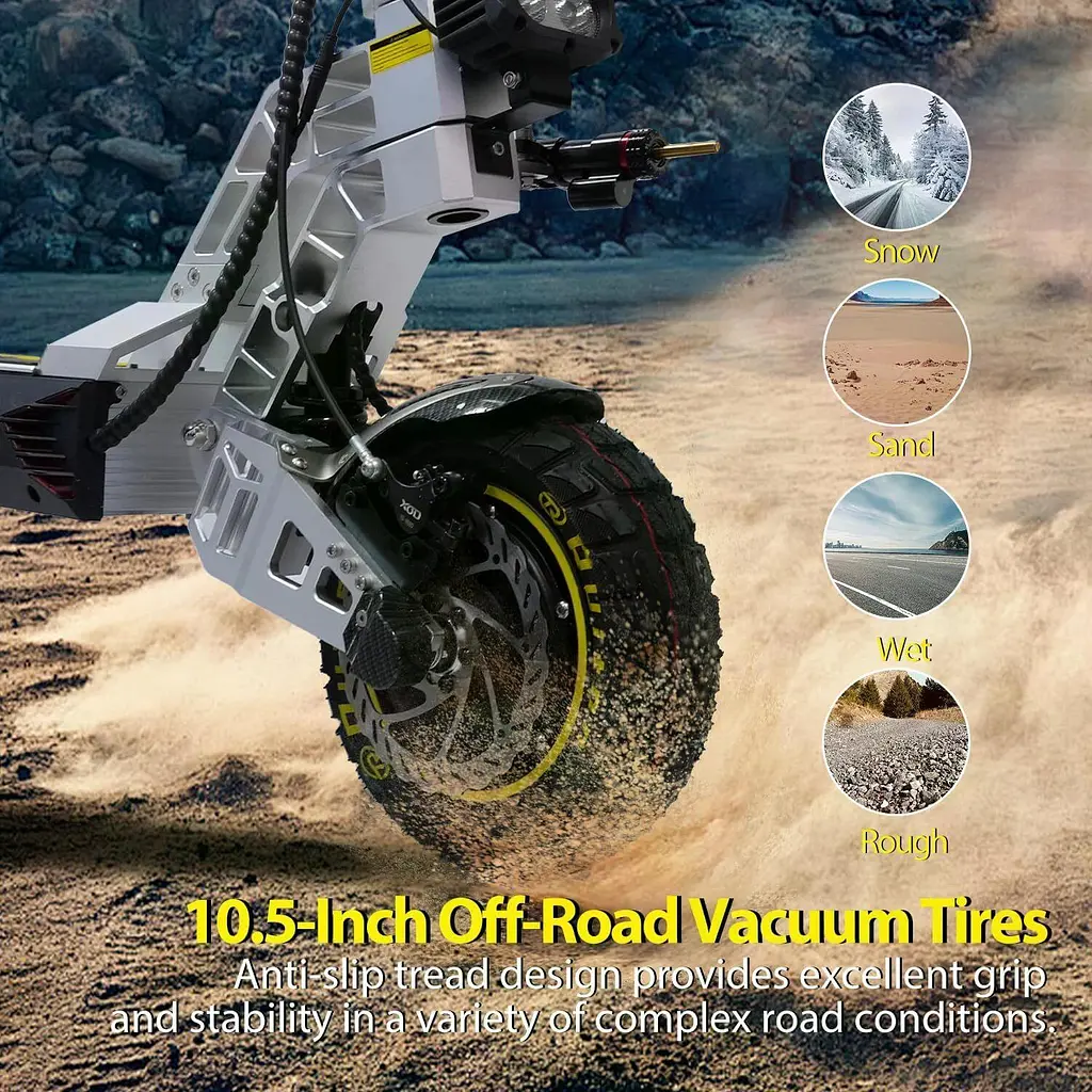 Електросамокат двомоторний Ruitoo T3 MAX (2х2800W, 60V, 30Ah) Білий - фото 16