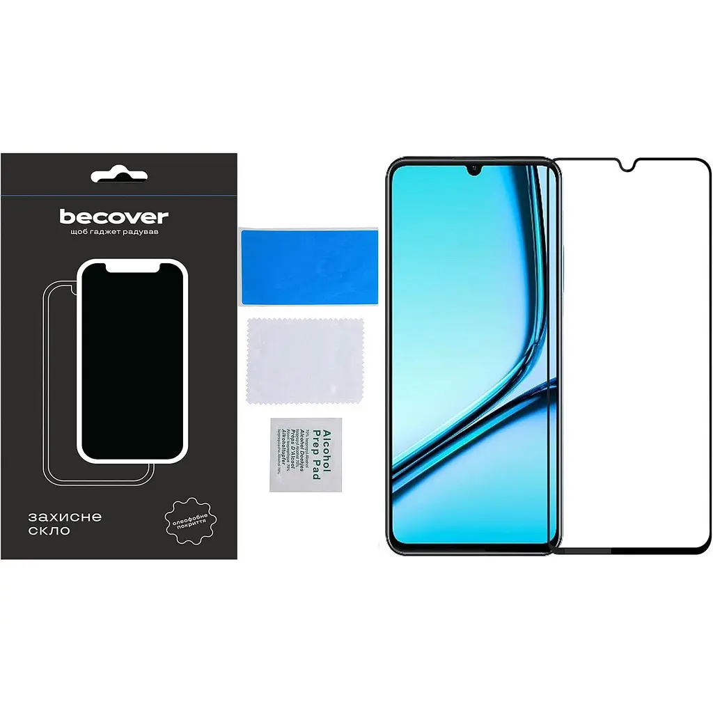 Защитное стекло BeCover для Realme Note 50 Black (711317) - фото 2