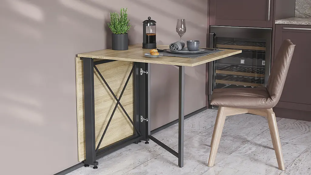 Стол-книга трансформер Орион 2 Ferrum-decor 750x1520x730 Черный металл ДСП Дуб Сонома 16 мм (FRD-104586) - фото 6