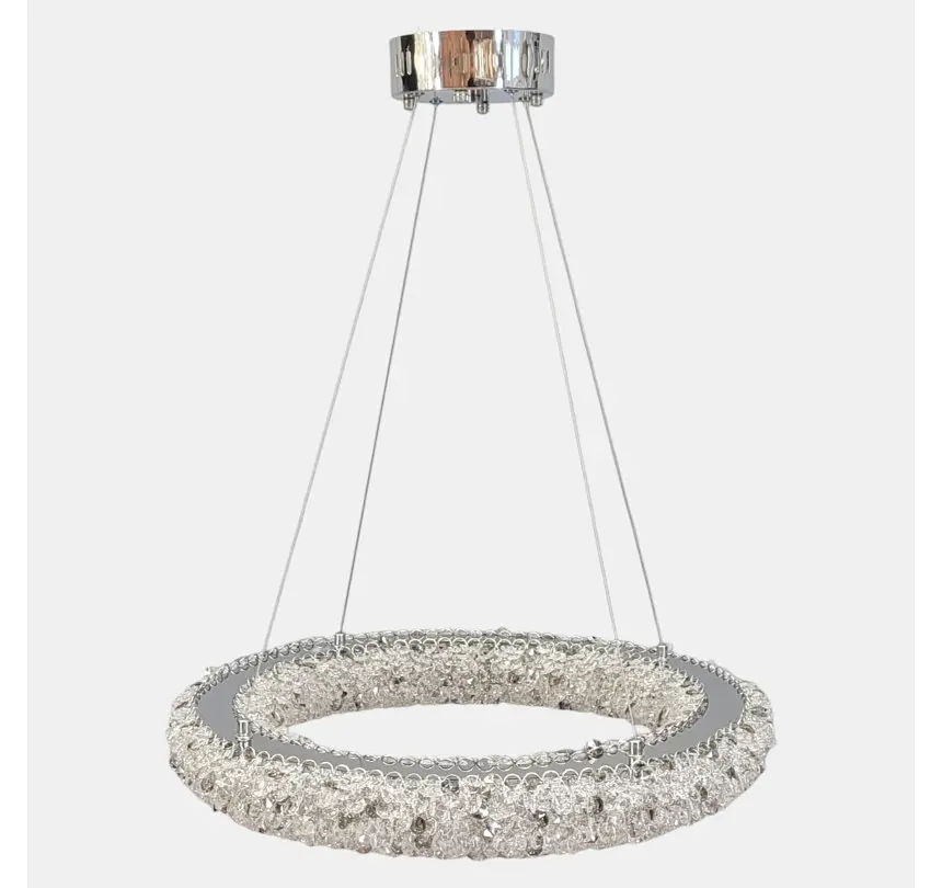 Кругла хромована кришталева LED люстра Artlight 567-600CH діаметром 58 см та потужністю 59W - фото 3